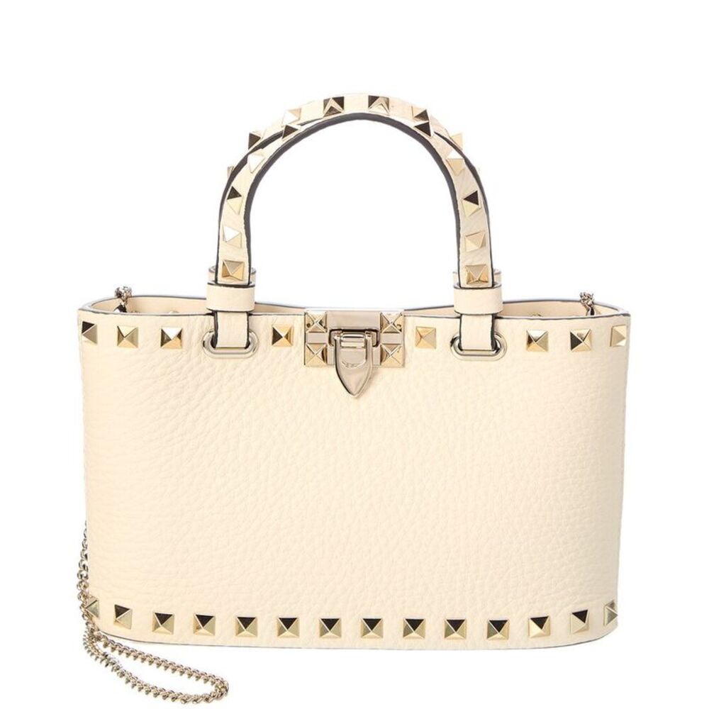 Valentino Rockstud Mini Leather Tote, White - Picture 5 of 5